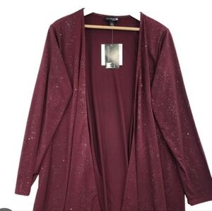 NWT Antthony Burgundy Sparkly Cardigan